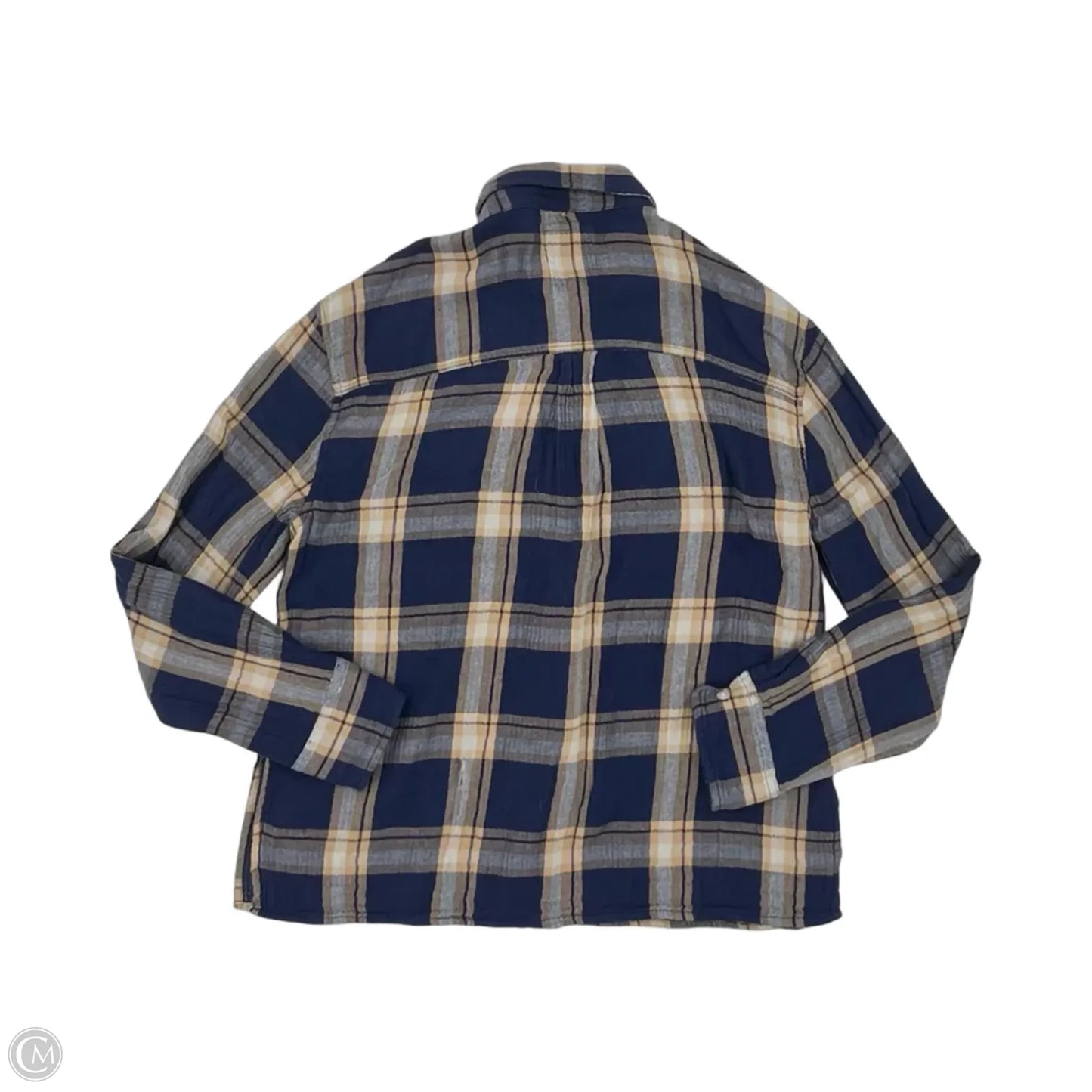 Top Long Sleeve By Aerie In Blue & Tan, Size: Xs