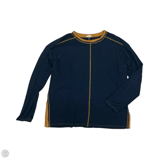 Top Long Sleeve By Hem & Thread In Blue & Brown, Size: L