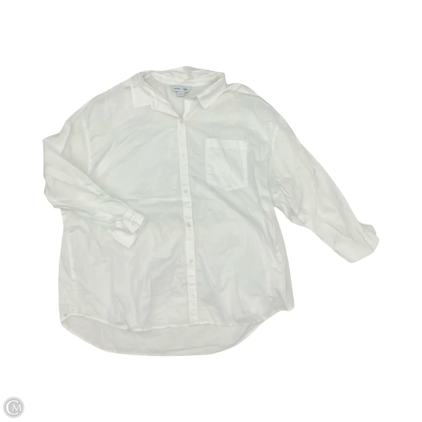 Top Long Sleeve Basic By Old Navy In White, Size: Xl
