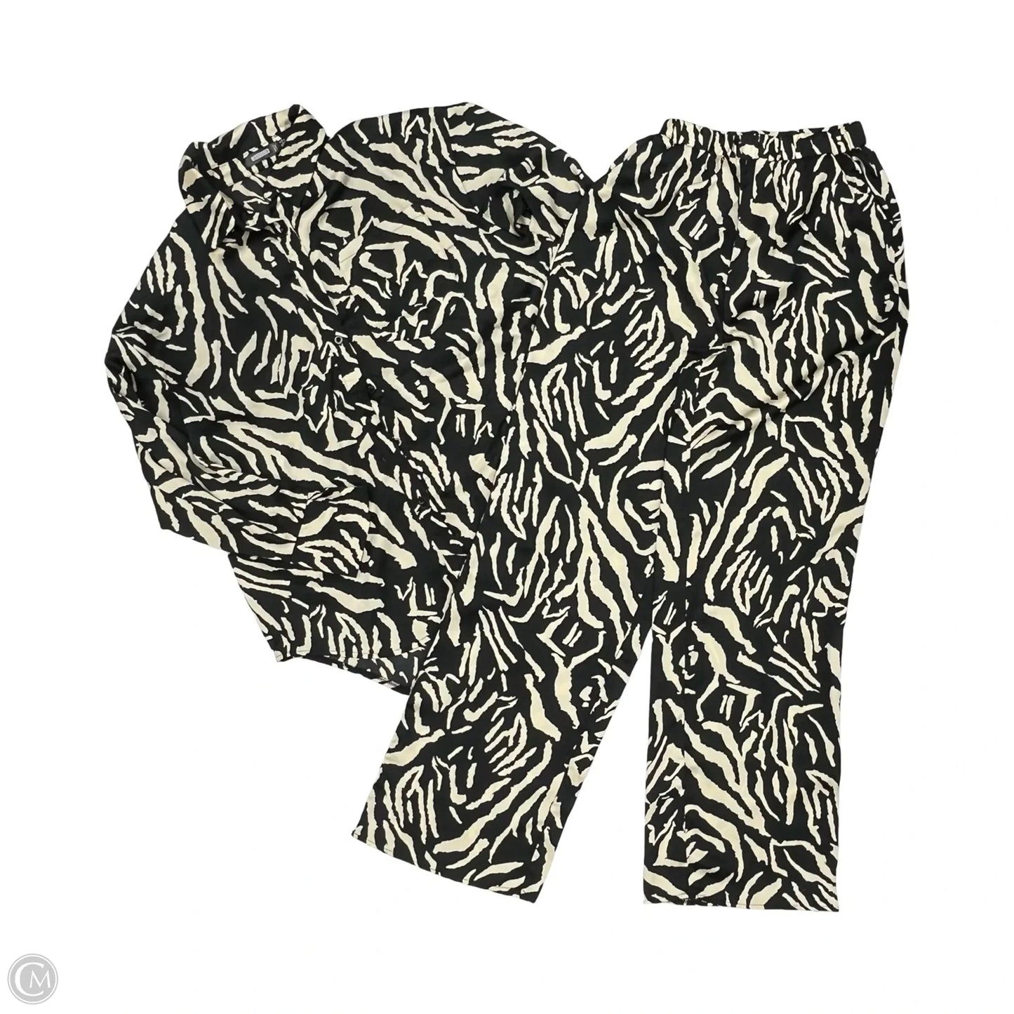 Pants Set 2pc By Missguided In Black & Brown, Size: 8