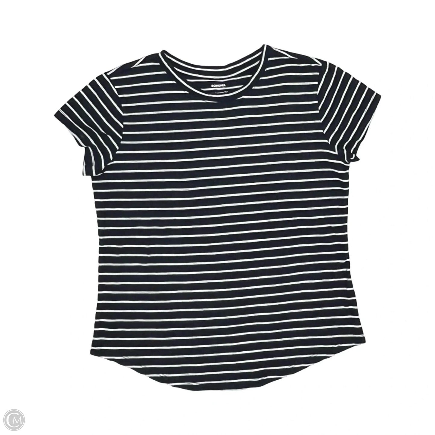 Top Short Sleeve By Sonoma In Blue & White, Size: M