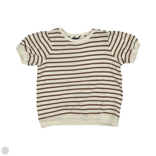 Top Short Sleeve By Talbots In Cream & Tan, Size: S