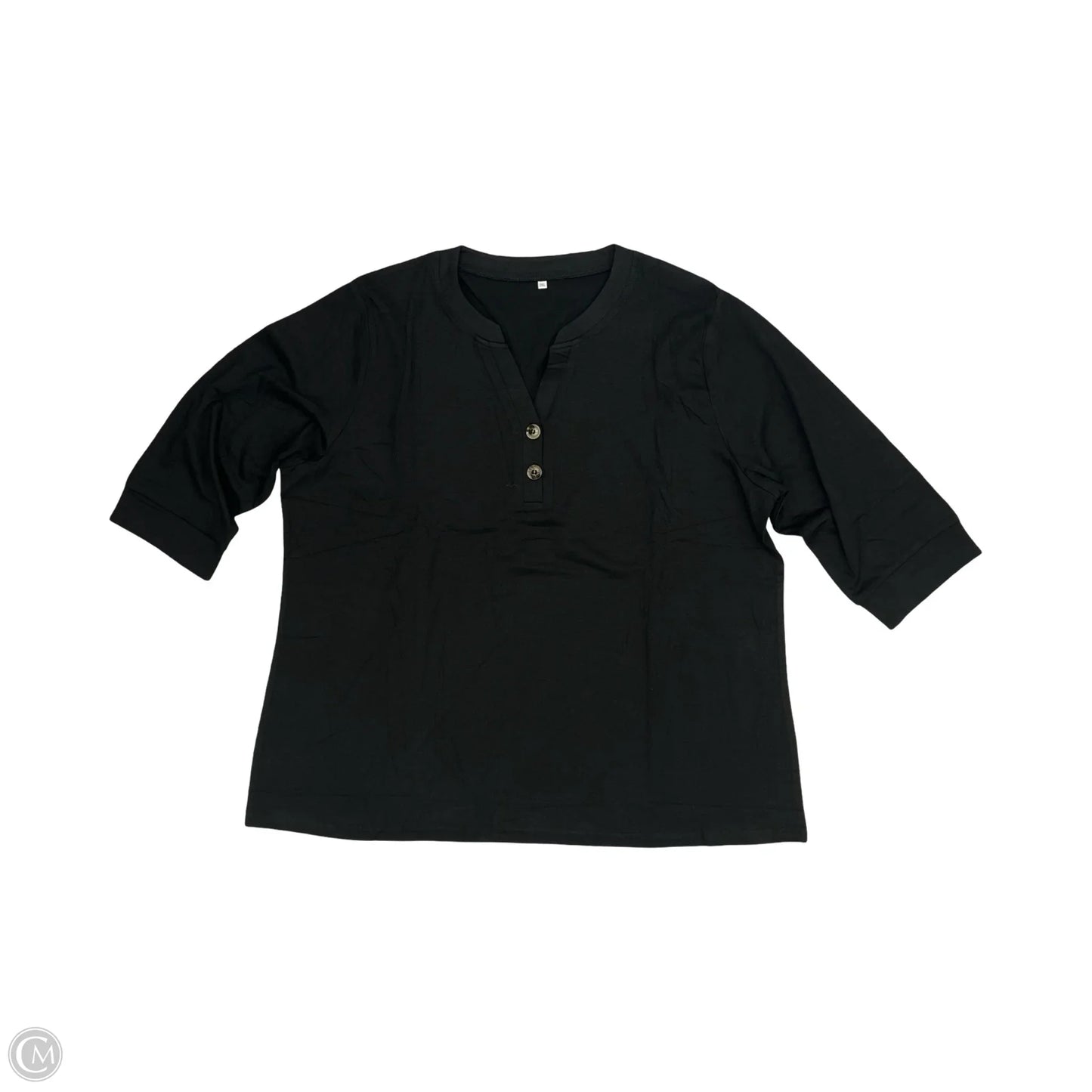 Top 3/4 Sleeve By Cme In Black, Size: 2x