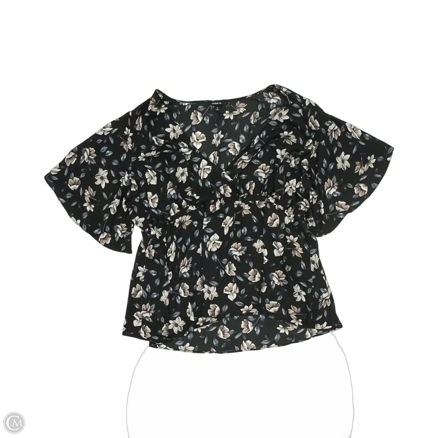 Blouse Short Sleeve By Torrid In Black & Blue, Size: 3x