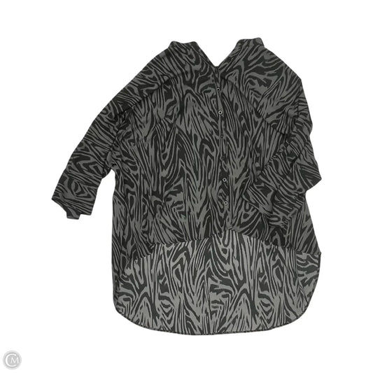 Blouse 3/4 Sleeve By Torrid In Black & Grey, Size: 3x