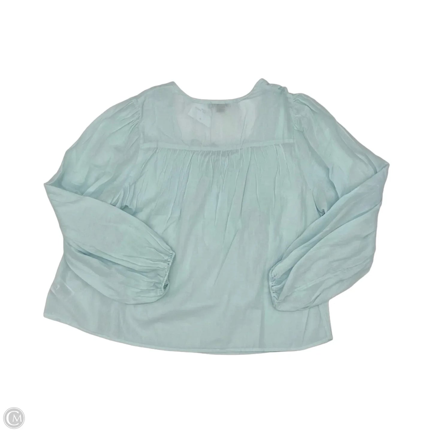 Blouse Long Sleeve By American Eagle In Aqua, Size: M