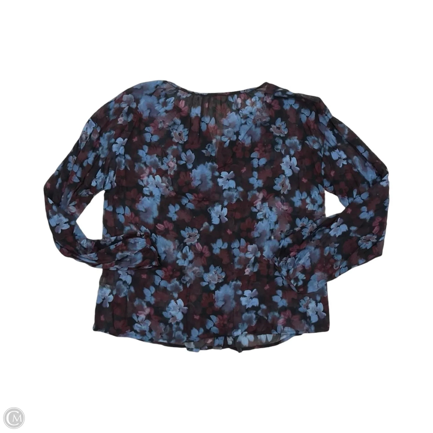 Blouse Long Sleeve By Cloth & Stone In Blue & Red, Size: S