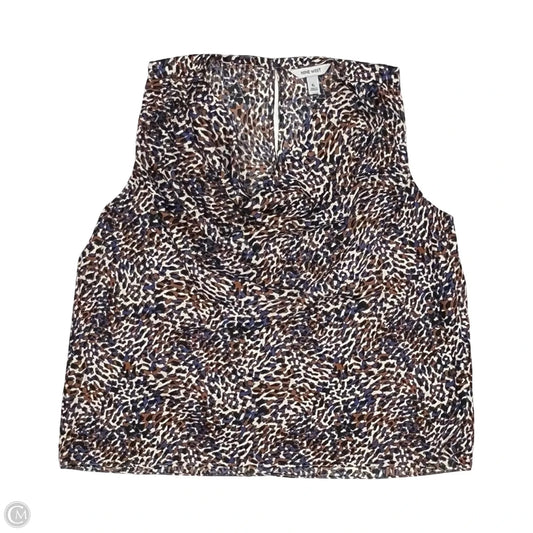 Blouse Sleeveless By Nine West In Blue & Orange, Size: Xl