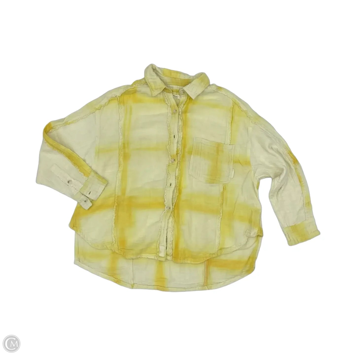 Blouse Long Sleeve By We The Free In Yellow, Size: Xs