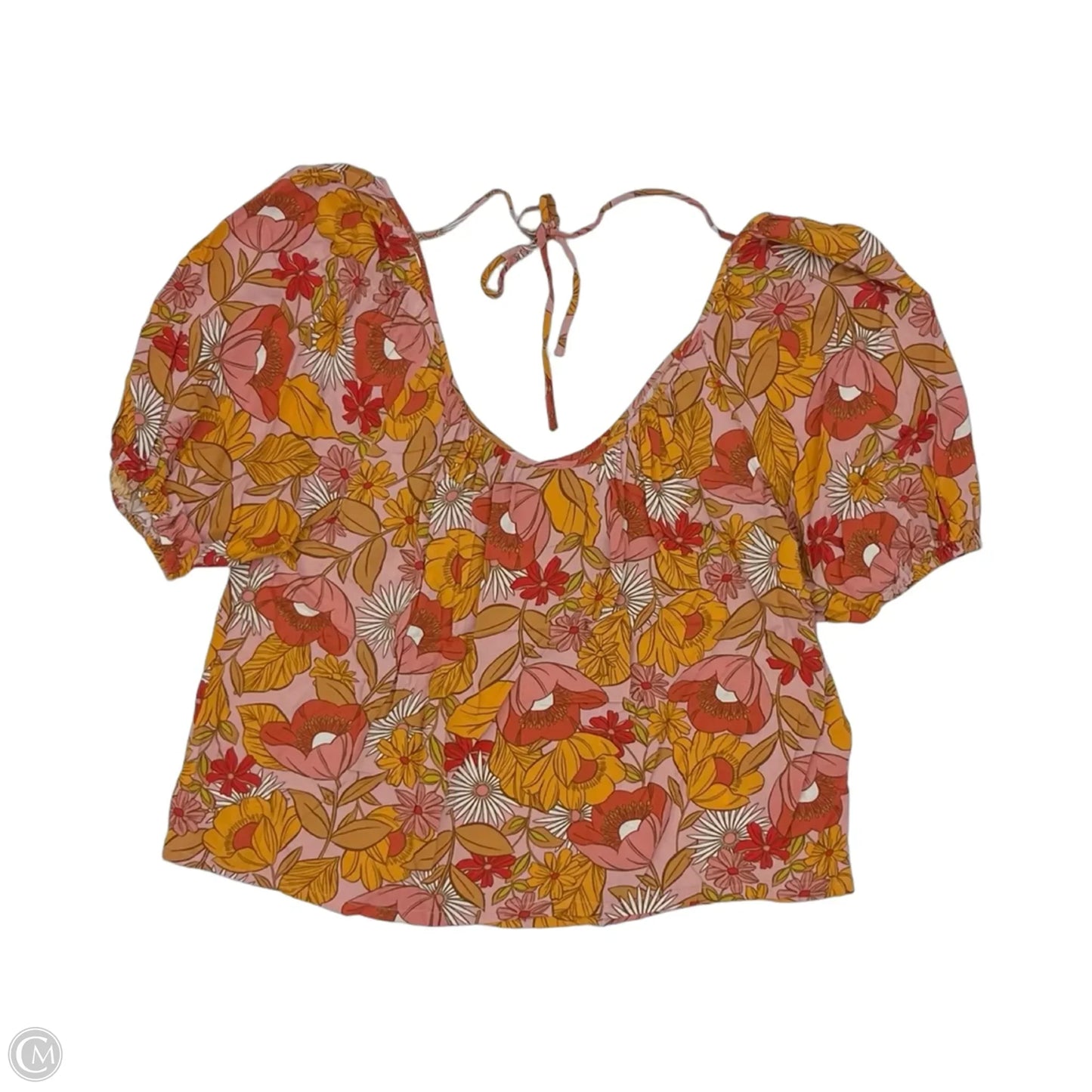 Blouse Short Sleeve By Sanctuary In Orange & Pink, Size: L