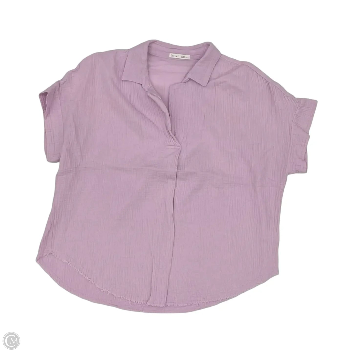 Blouse Short Sleeve By Be Cool In Purple, Size: M