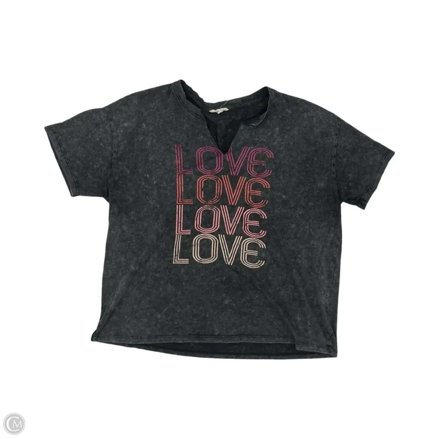 Top Short Sleeve By Maurices In Grey, Size: L
