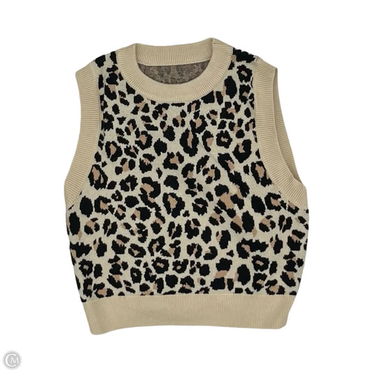 Top Sleeveless By Shein In Zebra Print, Size: S
