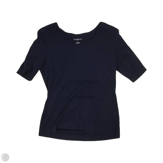 Top Short Sleeve Basic By Talbots In Navy, Size: S