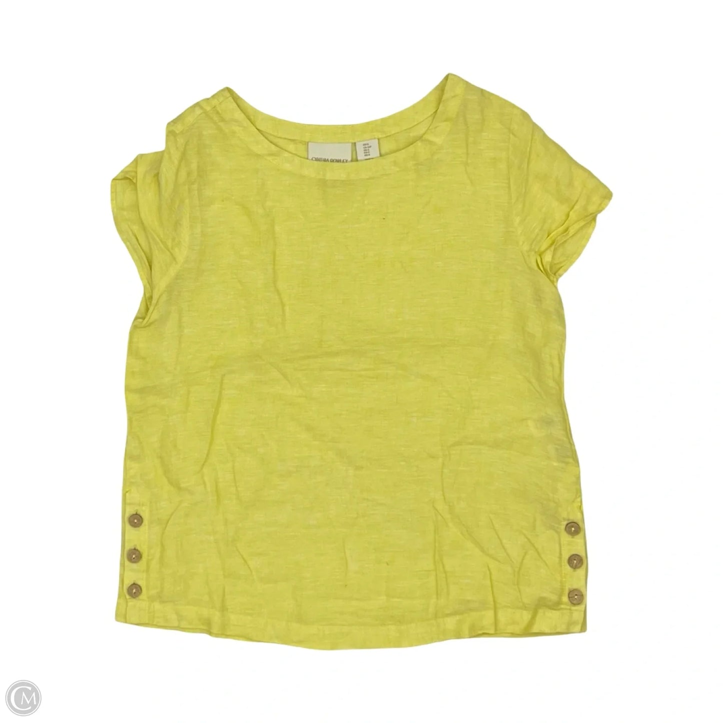 Blouse Short Sleeve By Cynthia Rowley In Yellow, Size: S