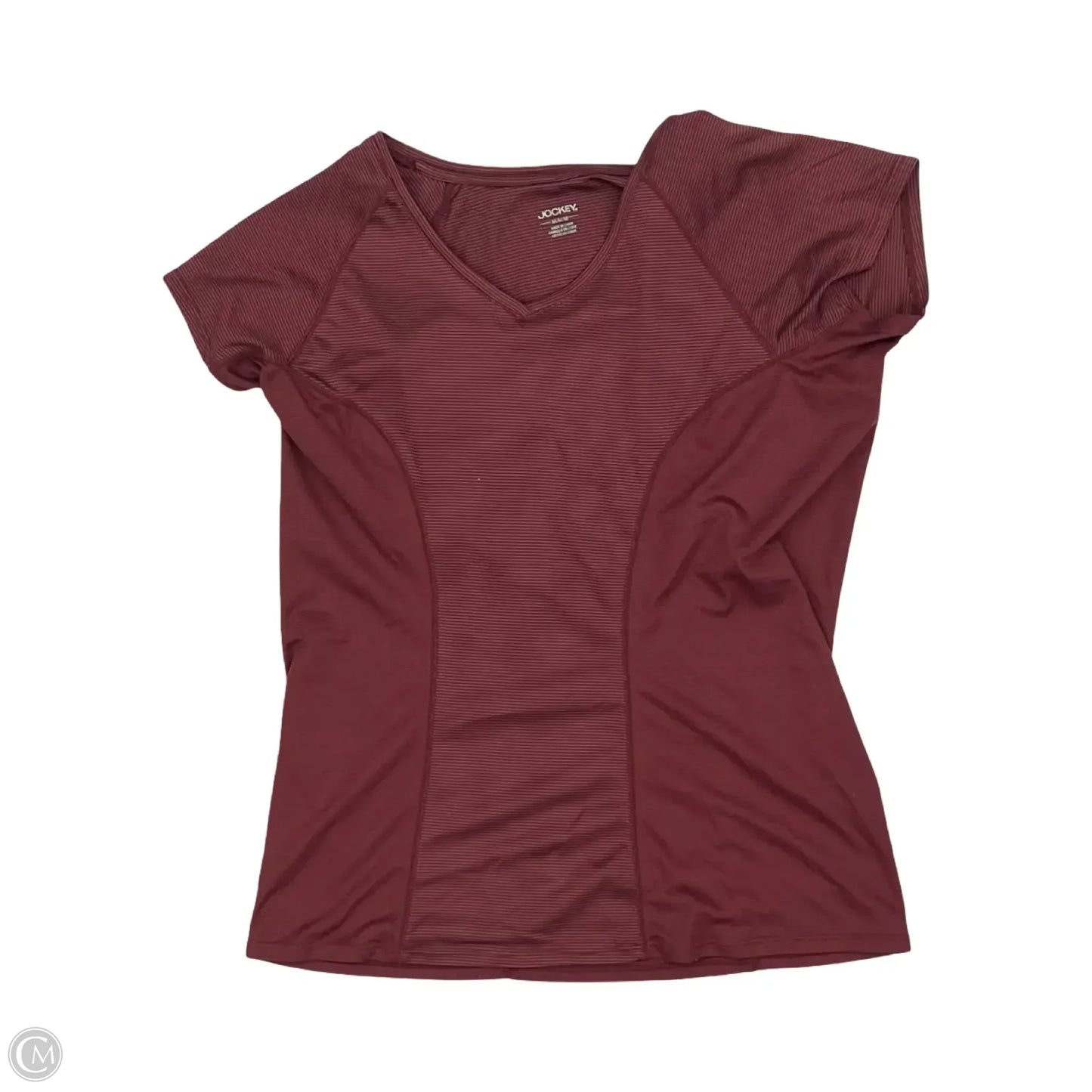 Athletic Top Short Sleeve By Jockey In Maroon, Size: M