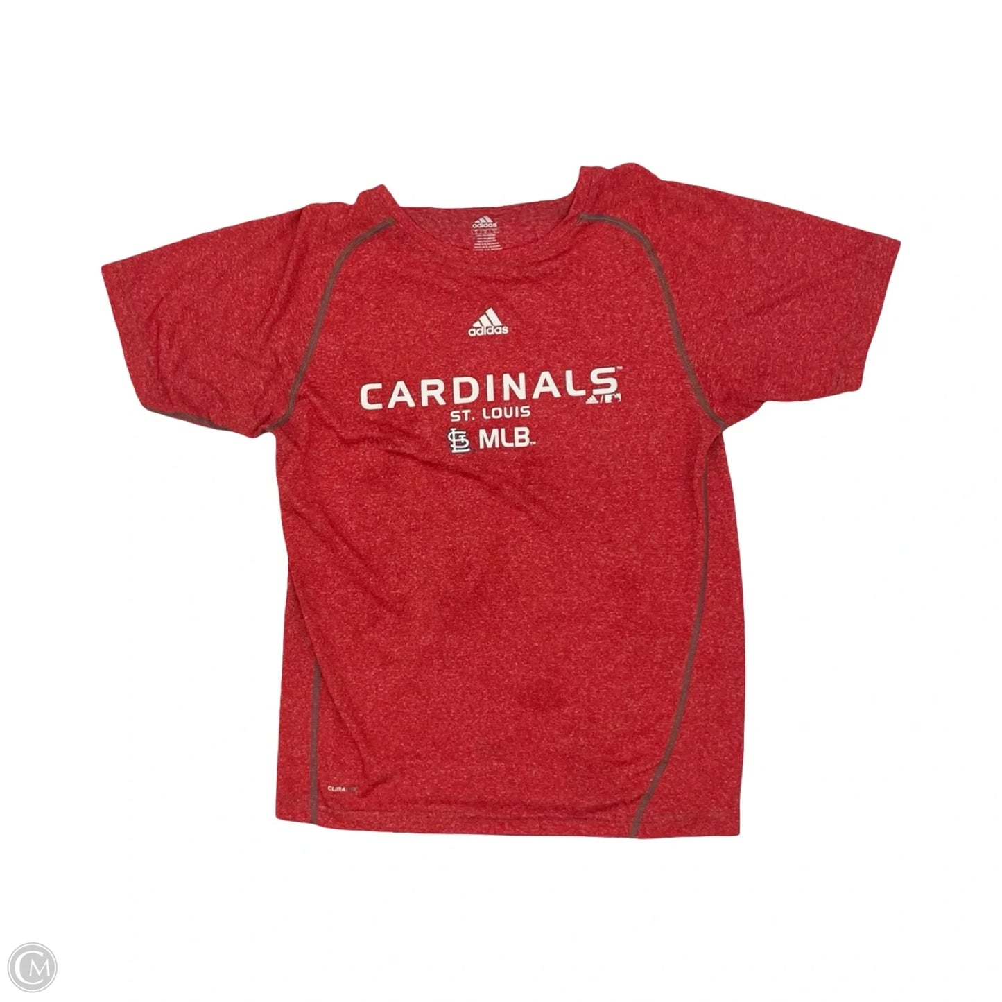 Athletic Top Short Sleeve By Adidas In Red, Size: L