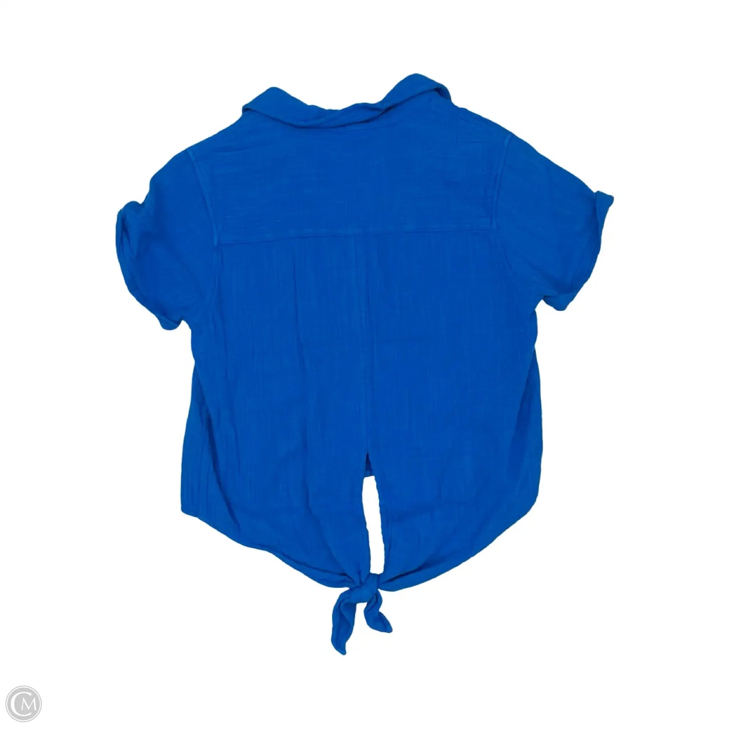 Blouse Short Sleeve By Thread And Supply In Blue, Size: M