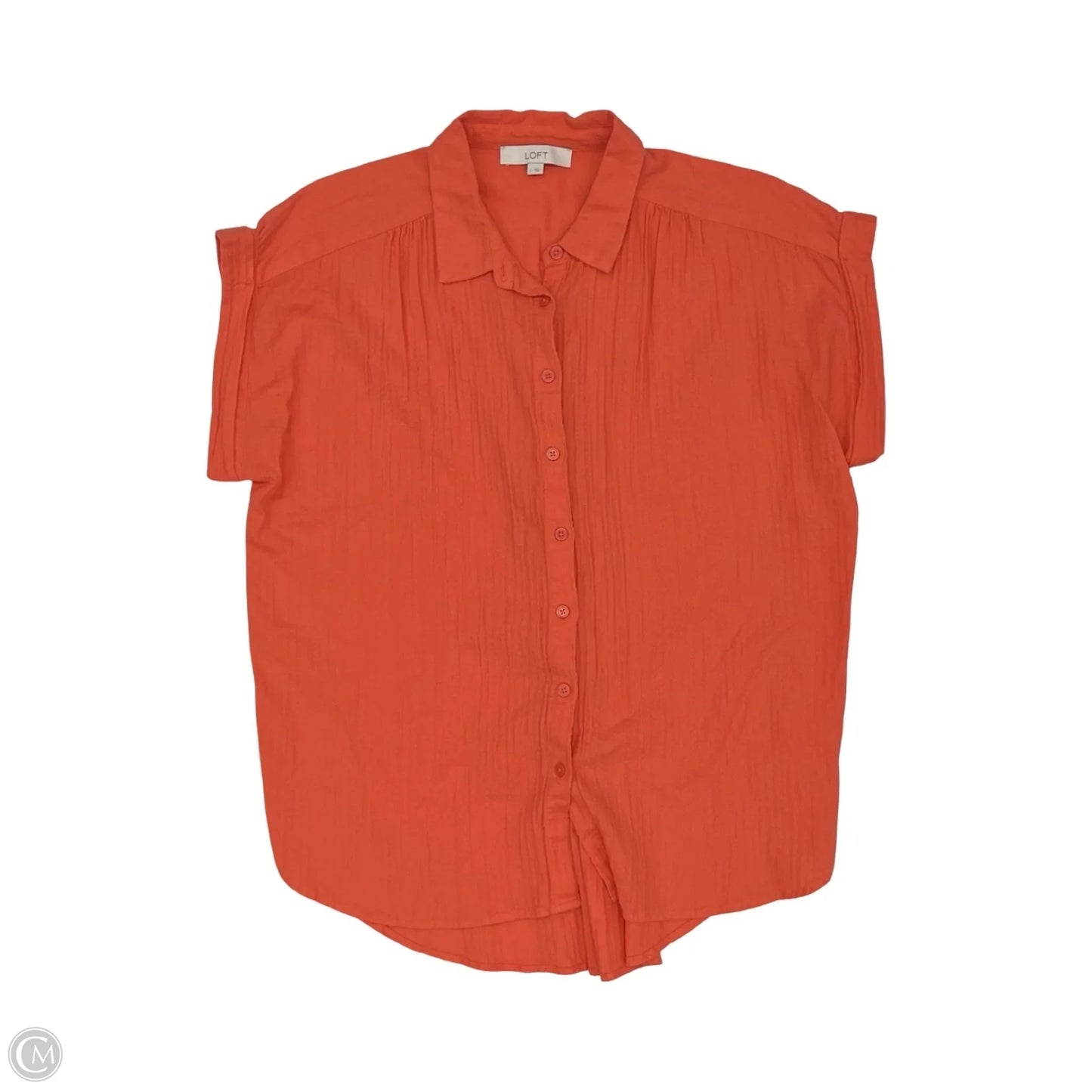 Blouse Short Sleeve By Loft In Orange, Size: L