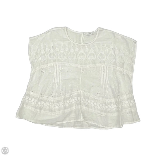 Blouse Short Sleeve By Lucky Brand In White, Size: Xxl