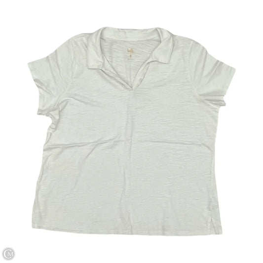 Top Short Sleeve By Belle By Kim Gravel In White, Size: Xl
