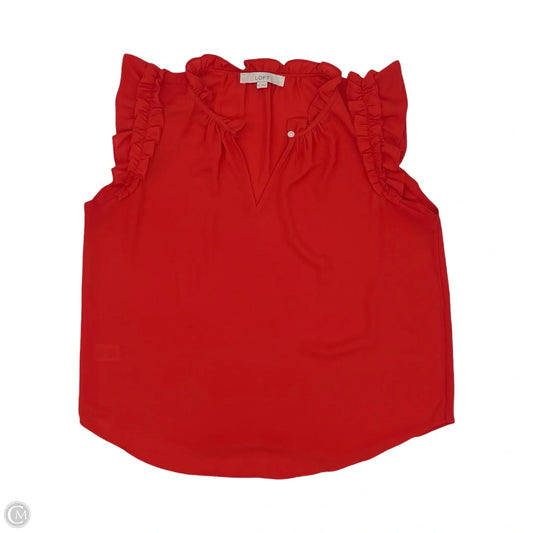 Blouse Sleeveless By Loft In Red, Size: S