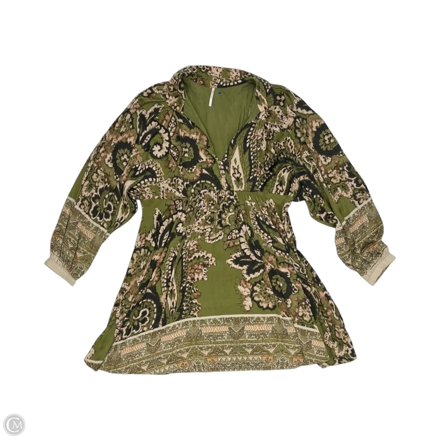 Tunic Long Sleeve By Free People In Green, Size: S