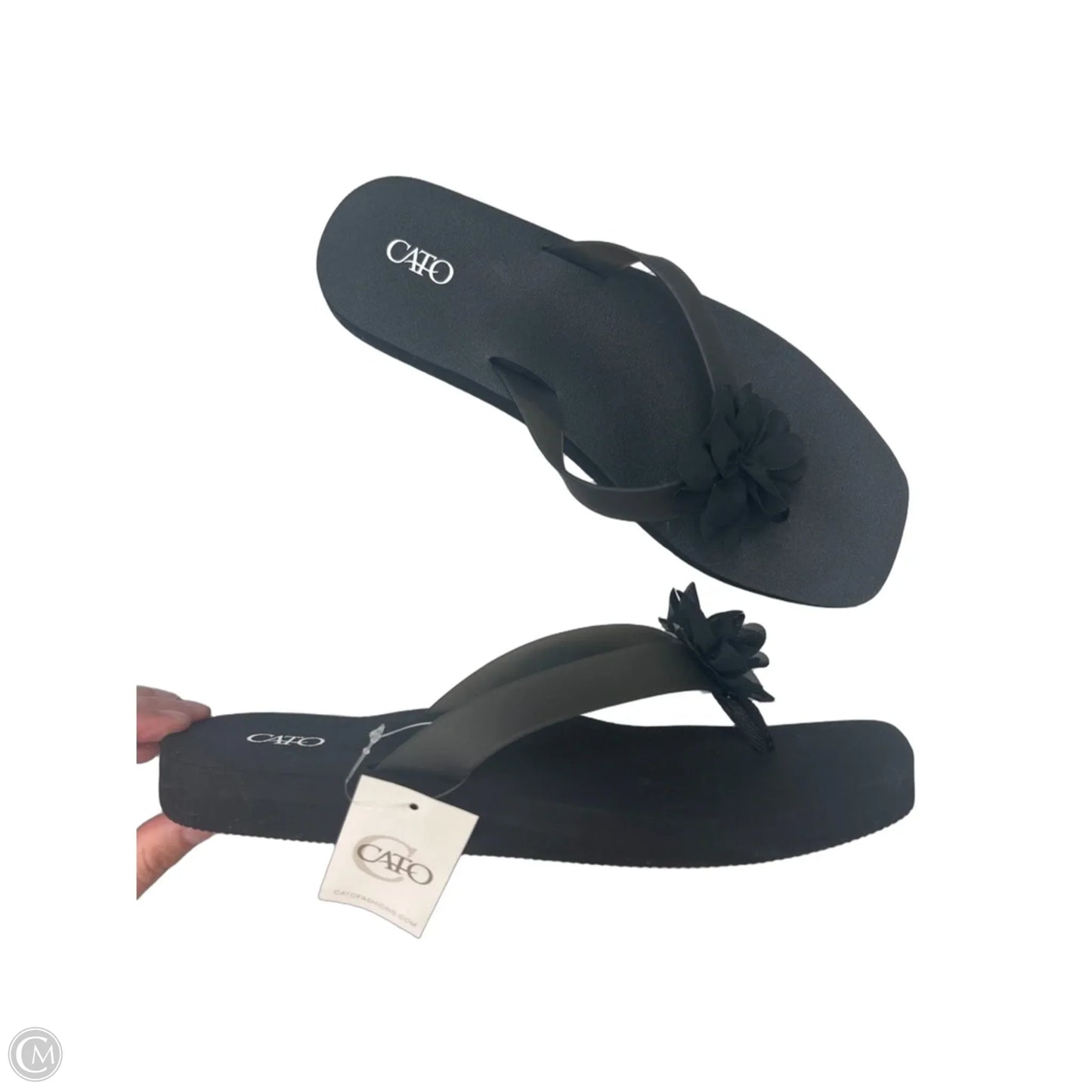 Sandals Flip Flops By Cato In Black, Size: 10