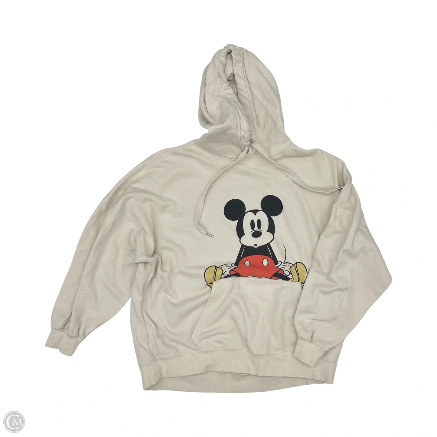 Sweatshirt Hoodie By H&m In Cream, Size: M