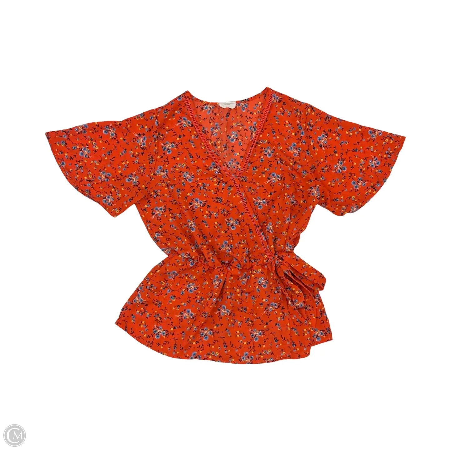 Blouse Short Sleeve By Sienna Sky In Orange, Size: L