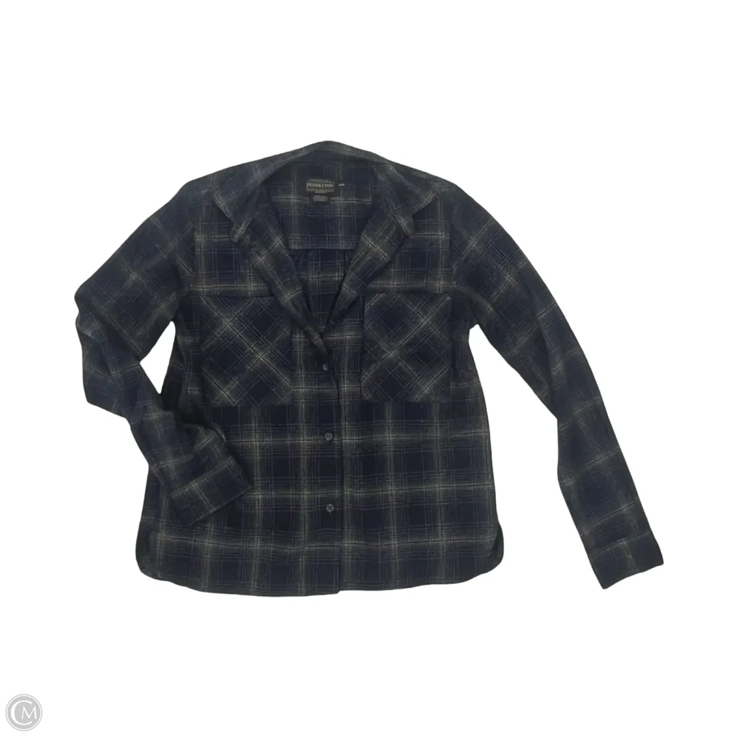 Blouse Long Sleeve By Pendleton In Blue, Size: Xxs