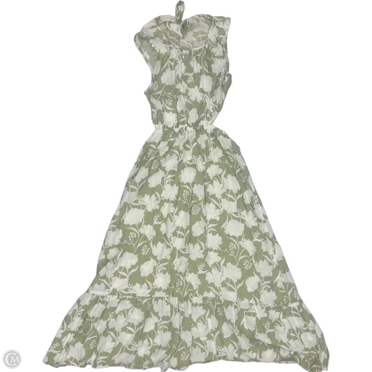Dress Party Midi By By The River In Cream & Green, Size: L