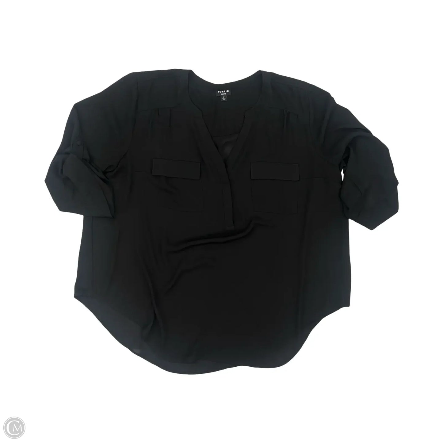 Blouse 3/4 Sleeve By Torrid In Black, Size: 2x