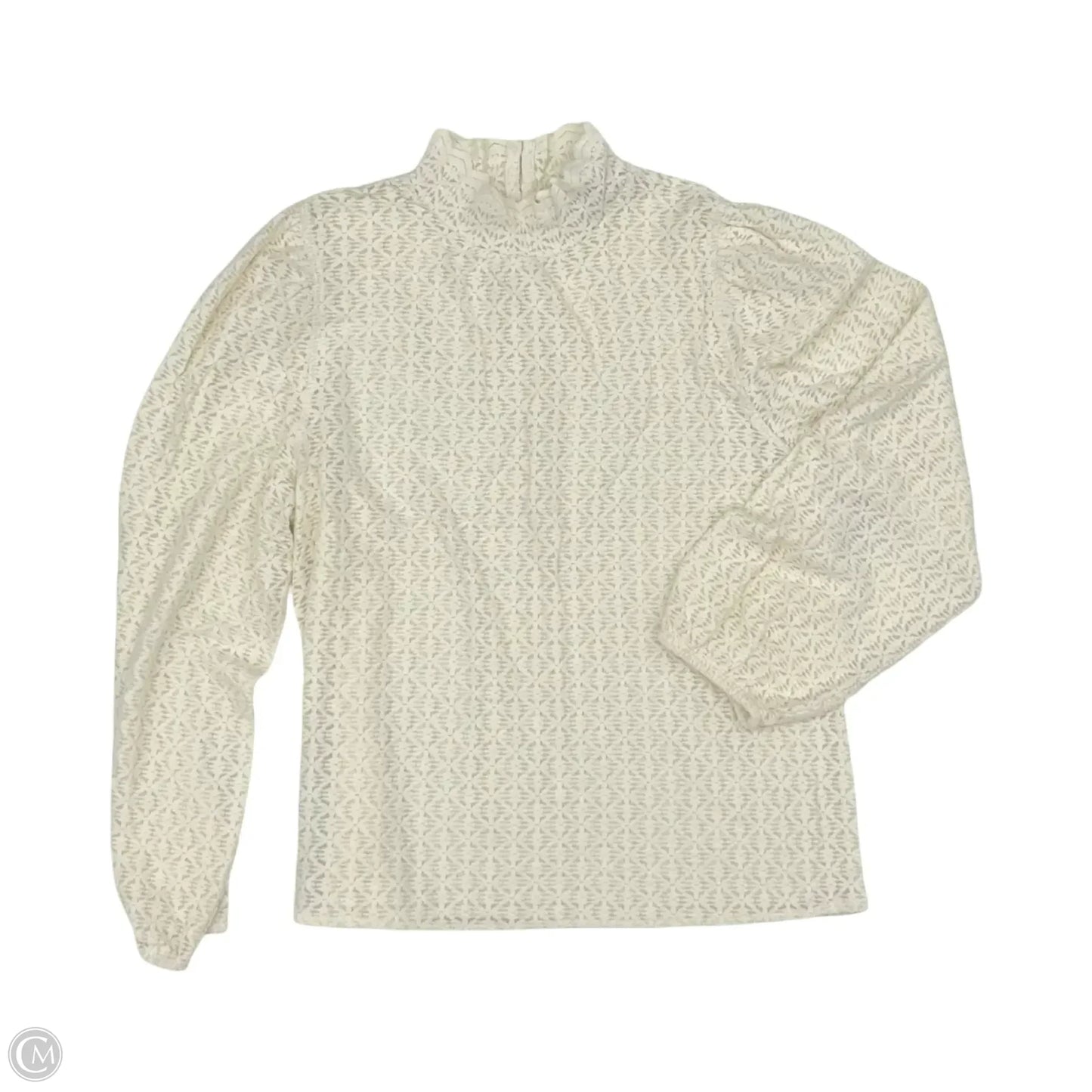 Blouse Long Sleeve By Loft In Cream, Size: L