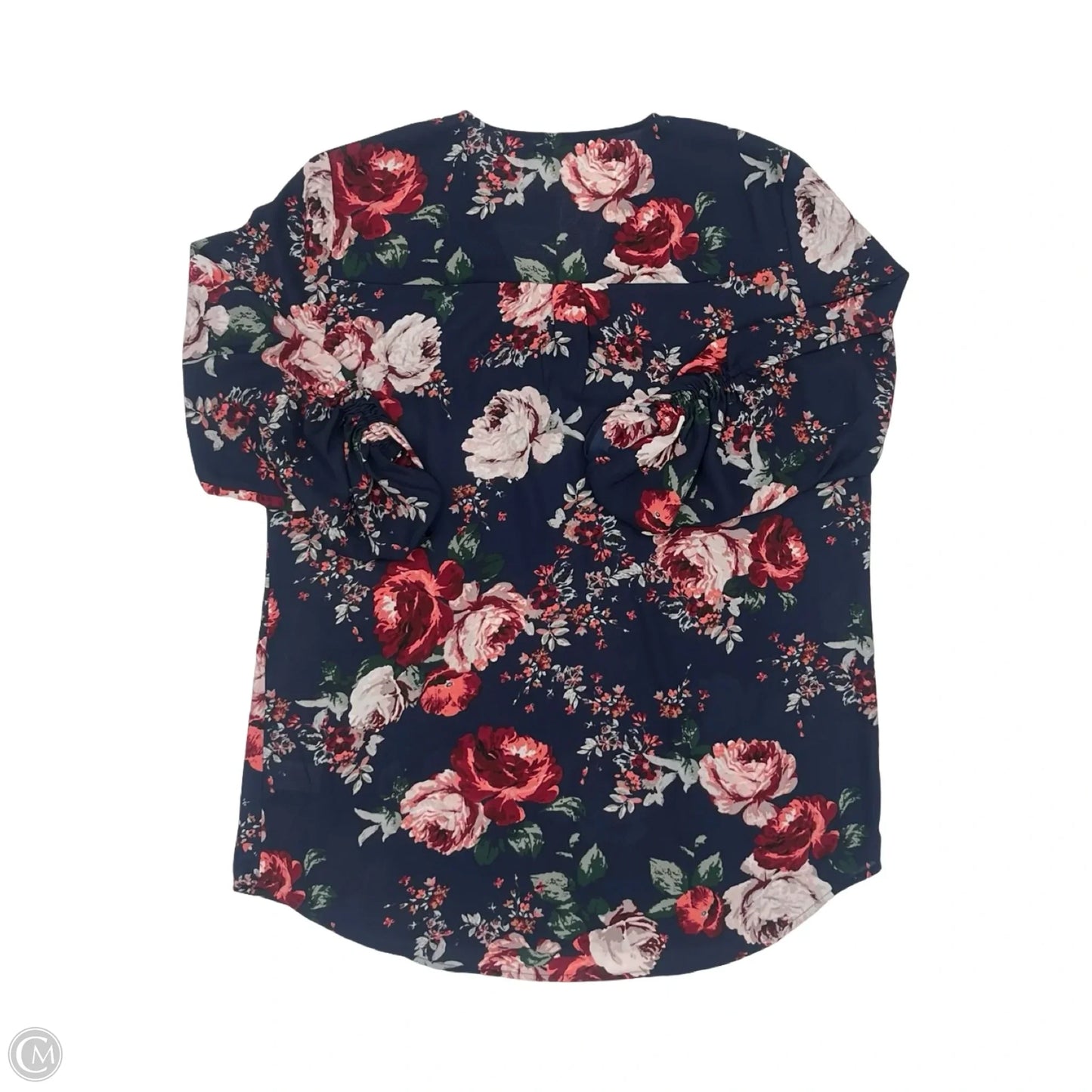 Blouse 3/4 Sleeve By Maurices In Blue & Red, Size: L