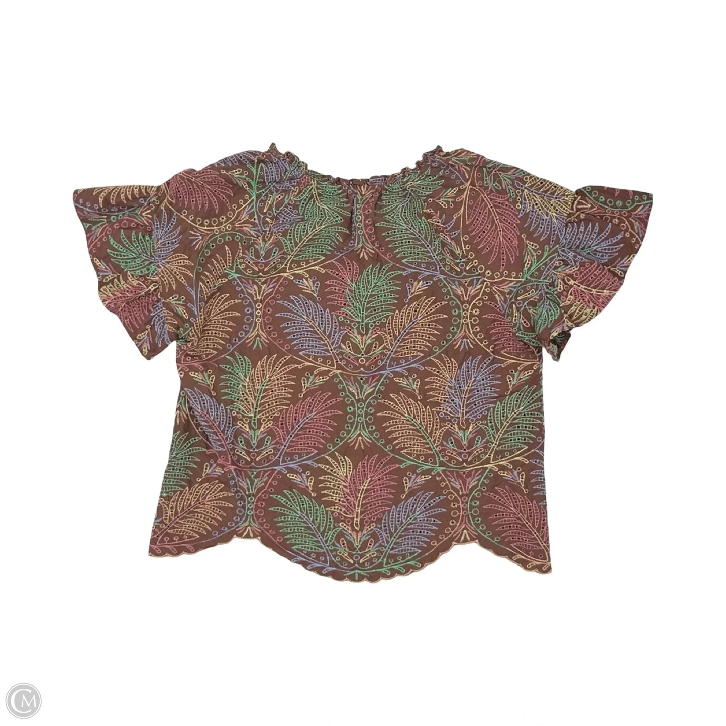 Blouse Short Sleeve By Democracy In Brown, Size: Xl