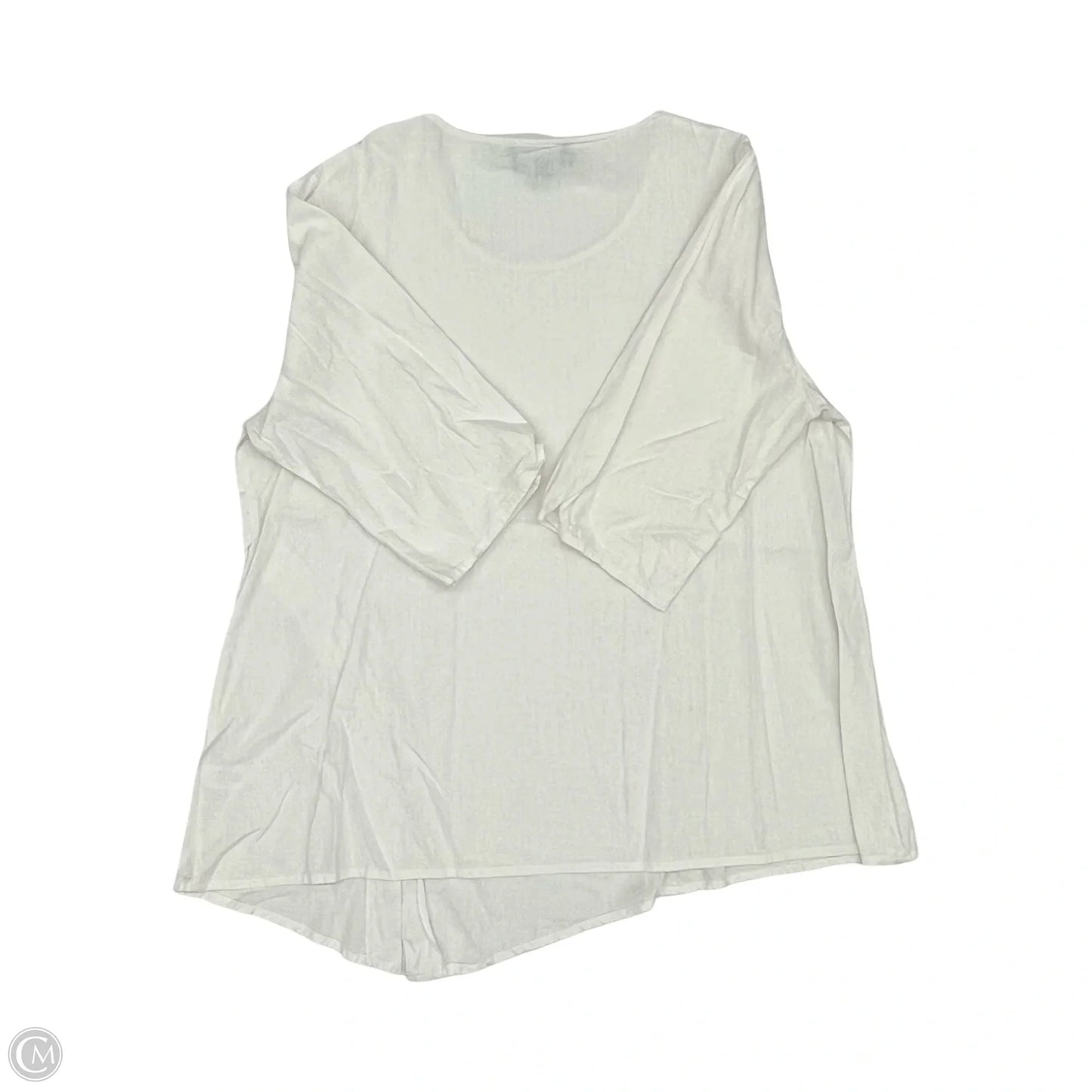 Tunic 3/4 Sleeve By Jones New York In White, Size: 2x