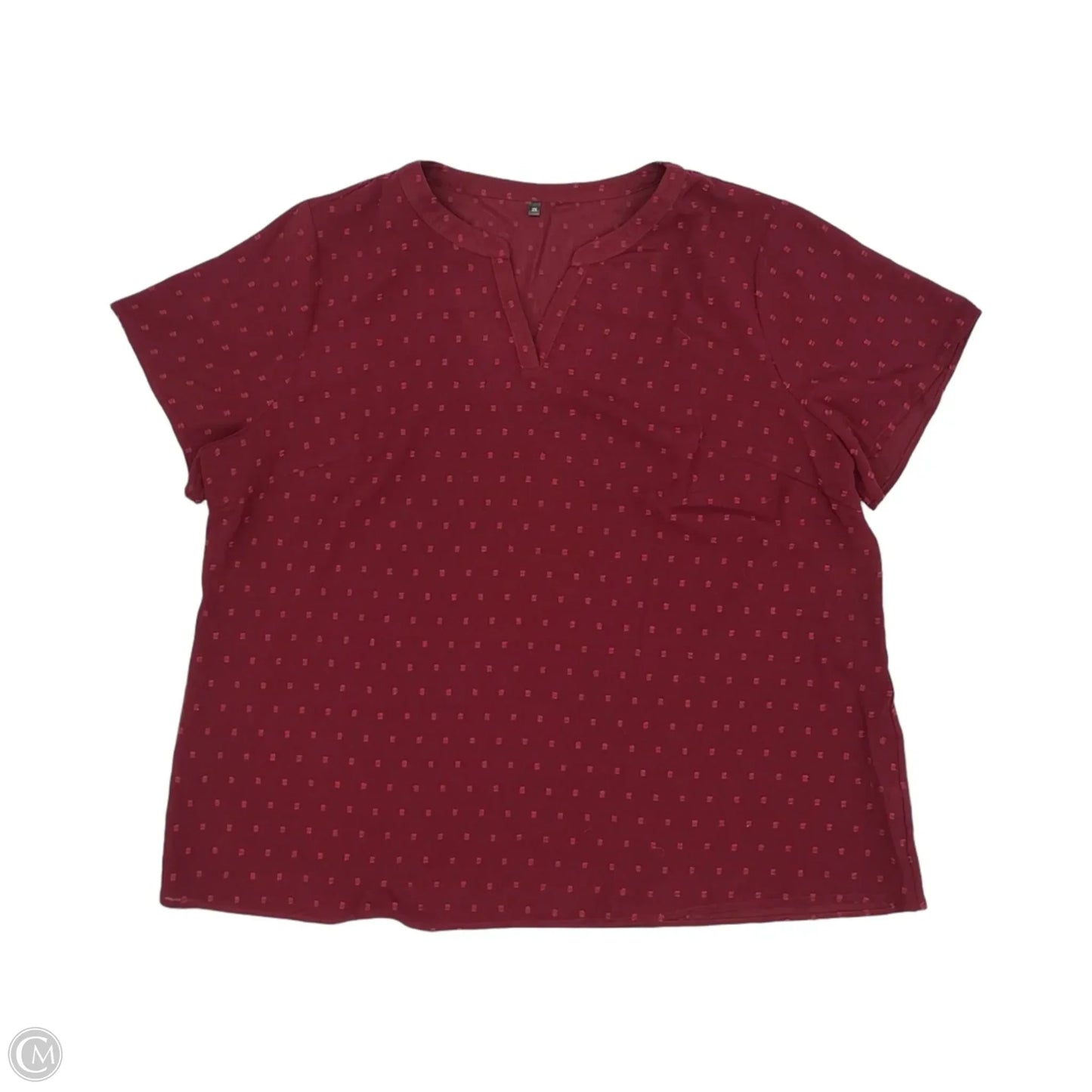 Blouse Short Sleeve By Clothes Mentor In Red, Size: 2x