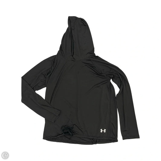 Athletic Top Long Sleeve Hoodie By Under Armour In Black, Size: Xl