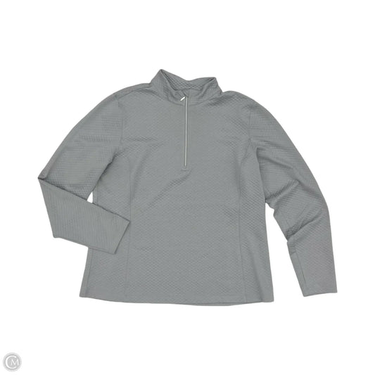 Athletic Top Long Sleeve Collar By Lady Hagen In Grey, Size: Xl
