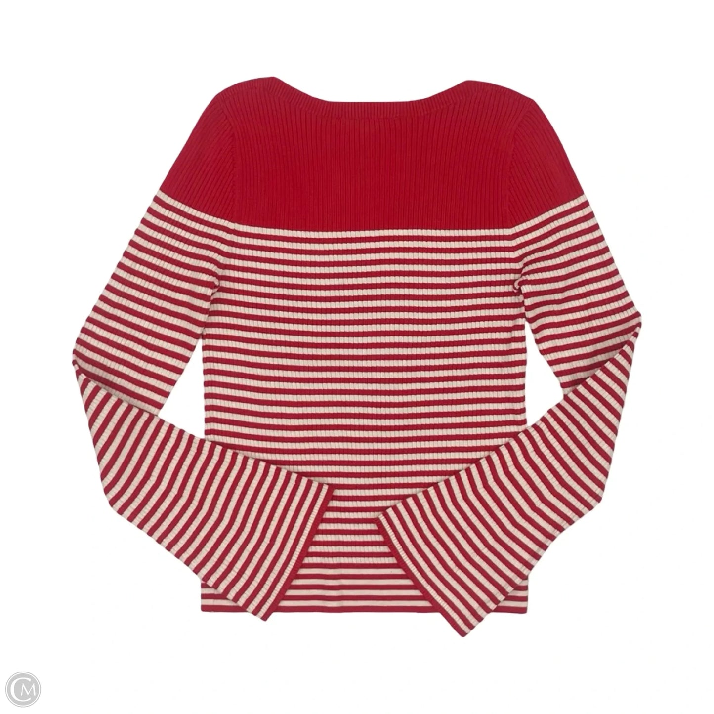 Sweater By Loft In Cream & Red, Size: L