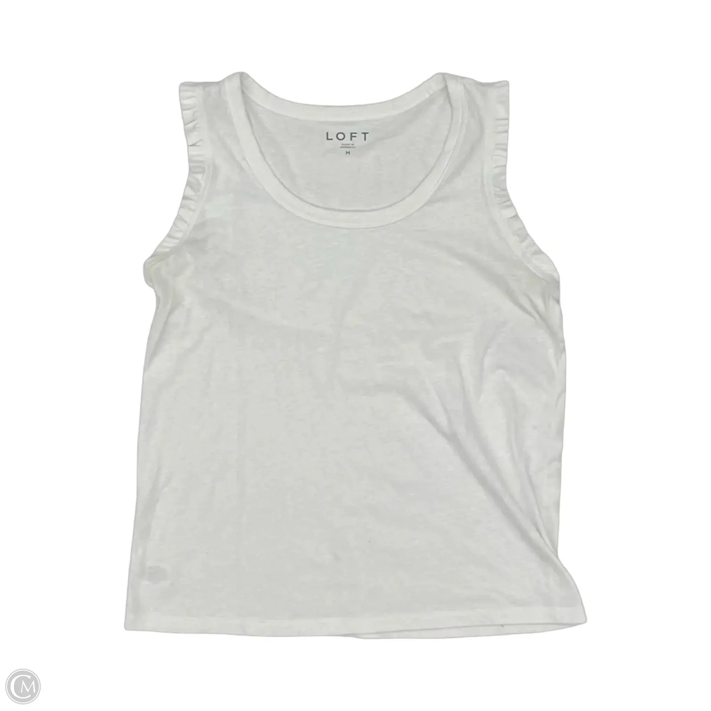 Top Sleeveless By Loft In White, Size: M
