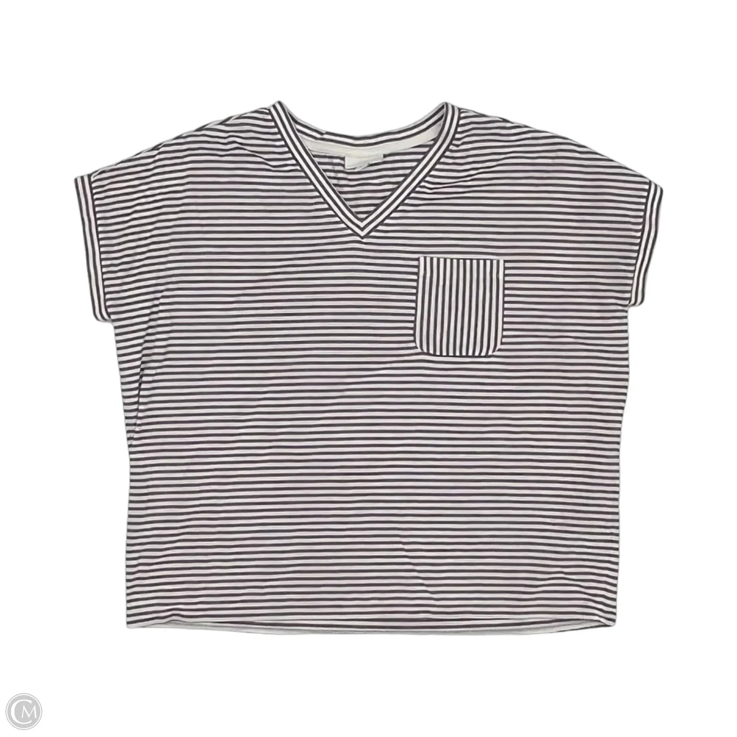 Top Short Sleeve By J. Jill In Purple & White, Size: S