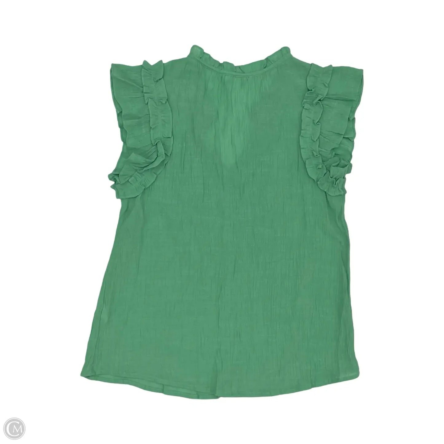 Blouse Short Sleeve By Mine In Green, Size: L