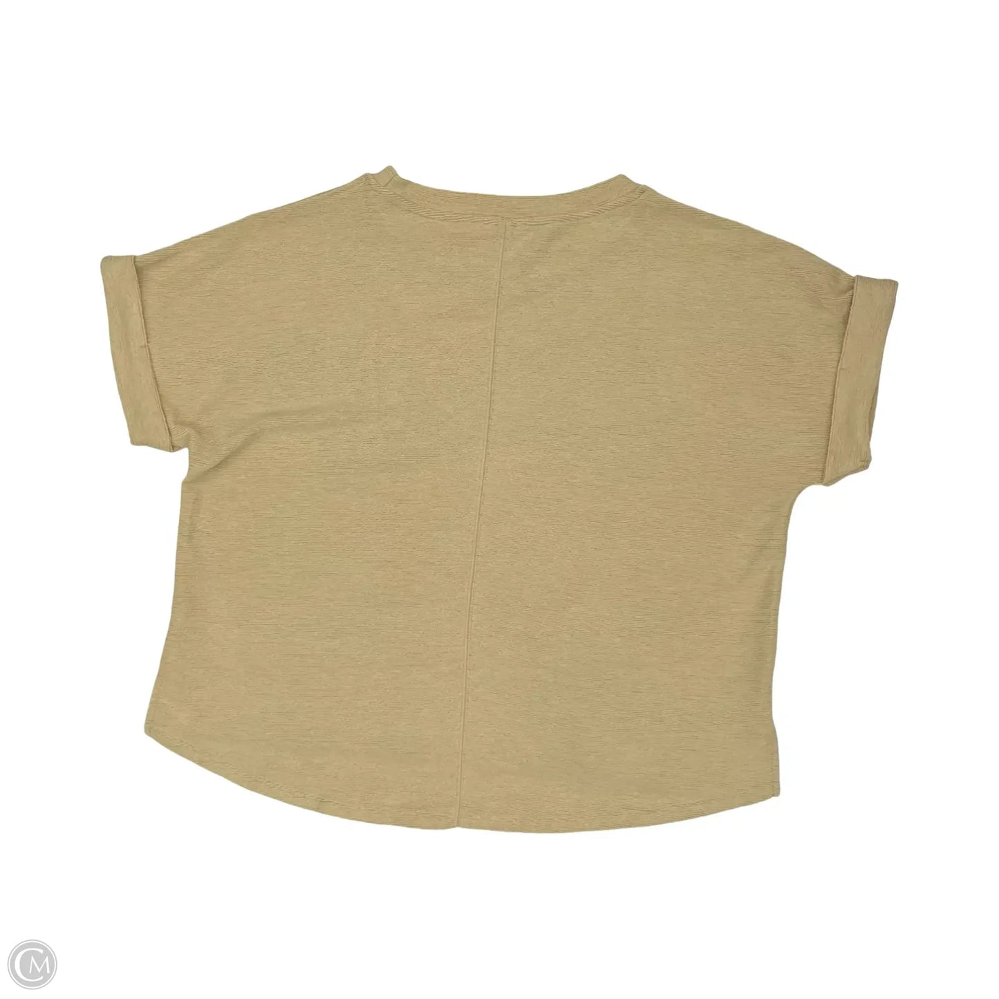 Top Short Sleeve By Glam In Tan, Size: L