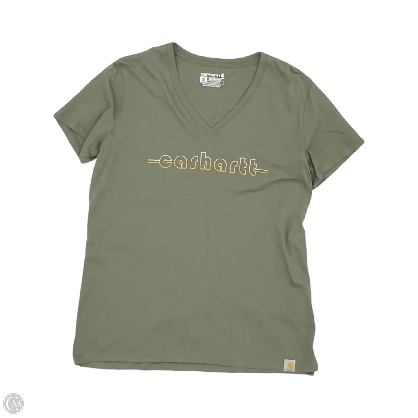 Top Short Sleeve By Carhartt In Green, Size: M