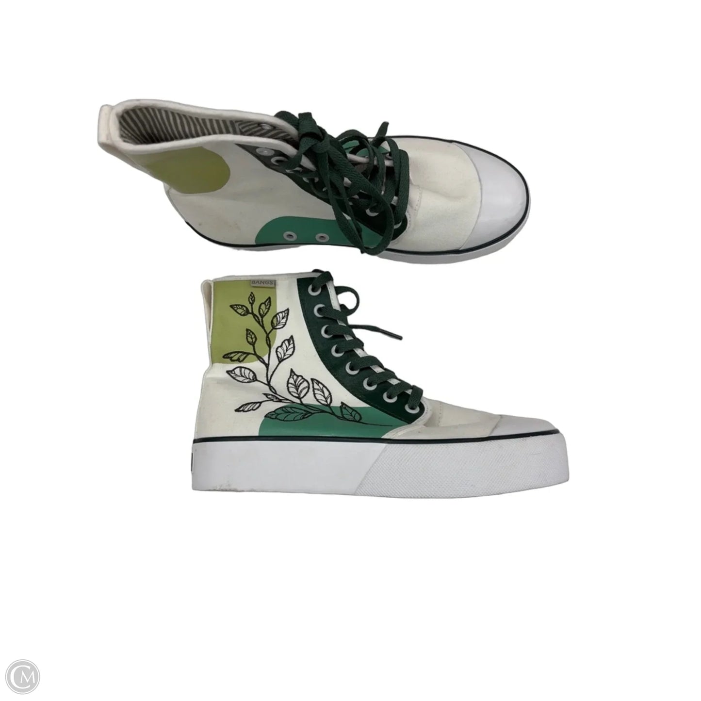 Shoes Sneakers By Clothes Mentor In Green & White, Size: 7.5