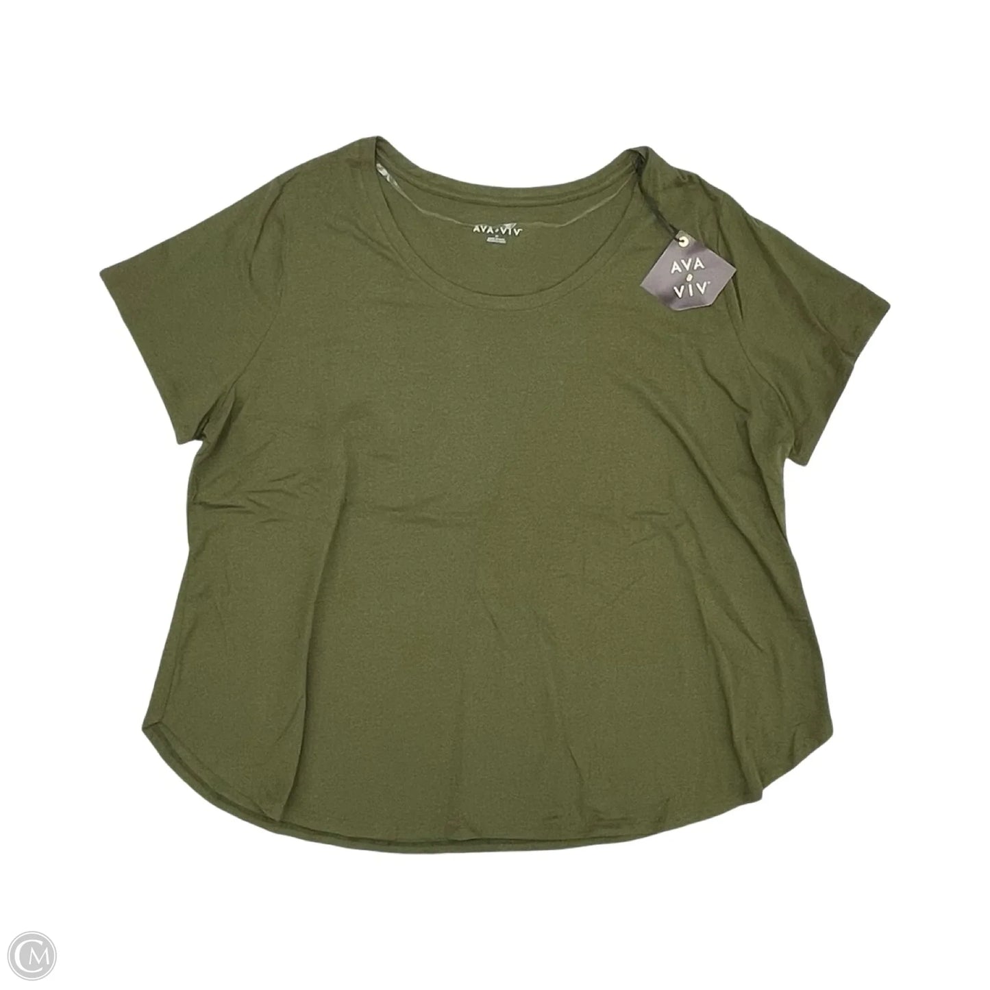 Top Short Sleeve Basic By Ava & Viv In Green, Size: 3x