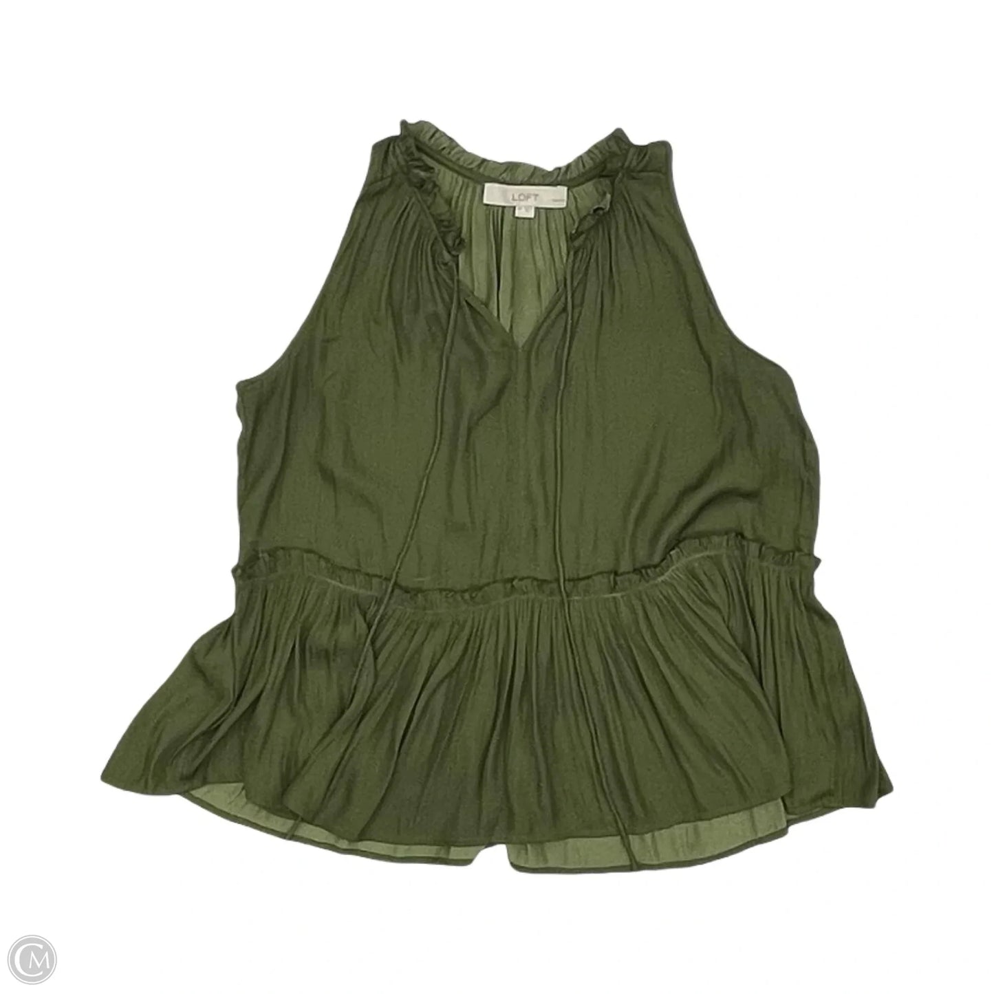 Blouse Sleeveless By Loft In Green, Size: Mp