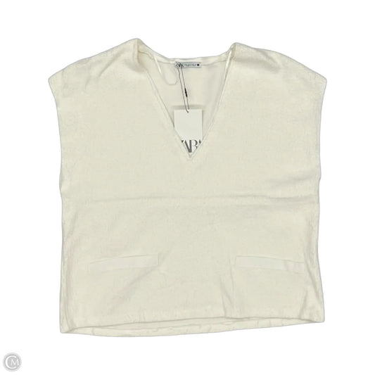 Top Short Sleeve By Zara In Cream, Size: M